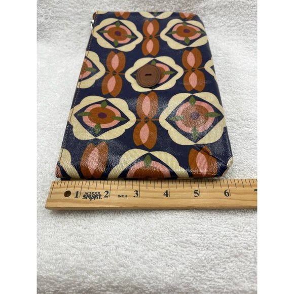 Fossil Key-Per Womens Clutch Handbag Black Brown Geometric Zipper S - Picture 5 of 9